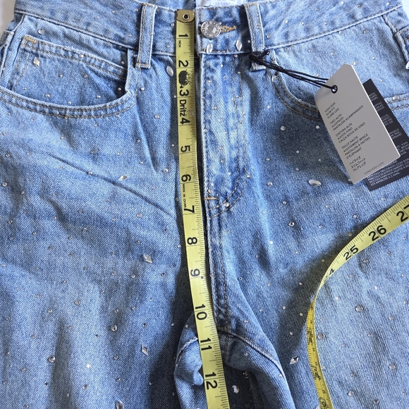 Embellished Slim Fit Flared Blue Jeans - Picture 7 of 10